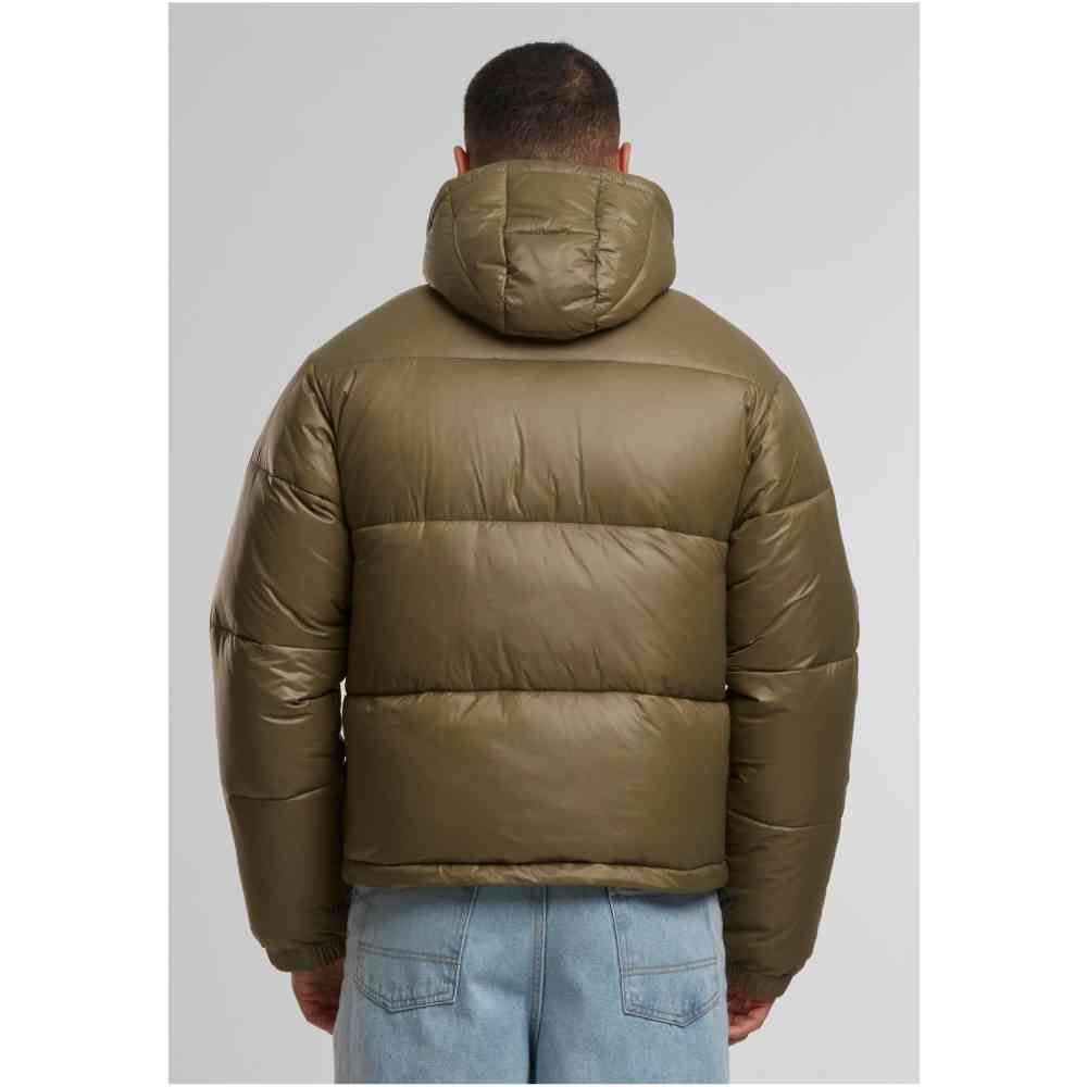 Urban Classics - Shiny With Hood Puffer jacket - Olive green